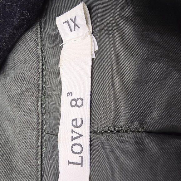 Love 8 Shirt Womens Extra Large Green Lyocell Utility Button Front Pockets - Picture 7 of 12